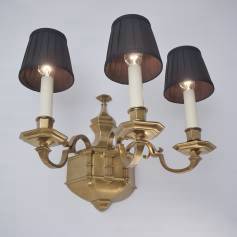 Edwardian antique brass wall sconce by Faraday & Son, 1910`s ca, English